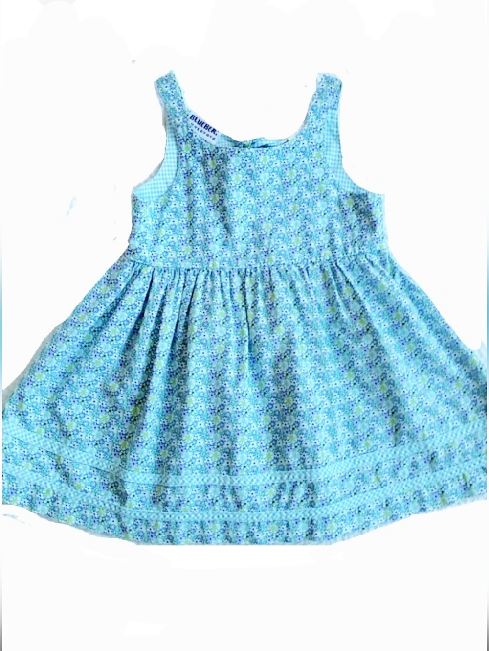 Bluberi Boulevard Blue Floral Cotton Dress Size 2T